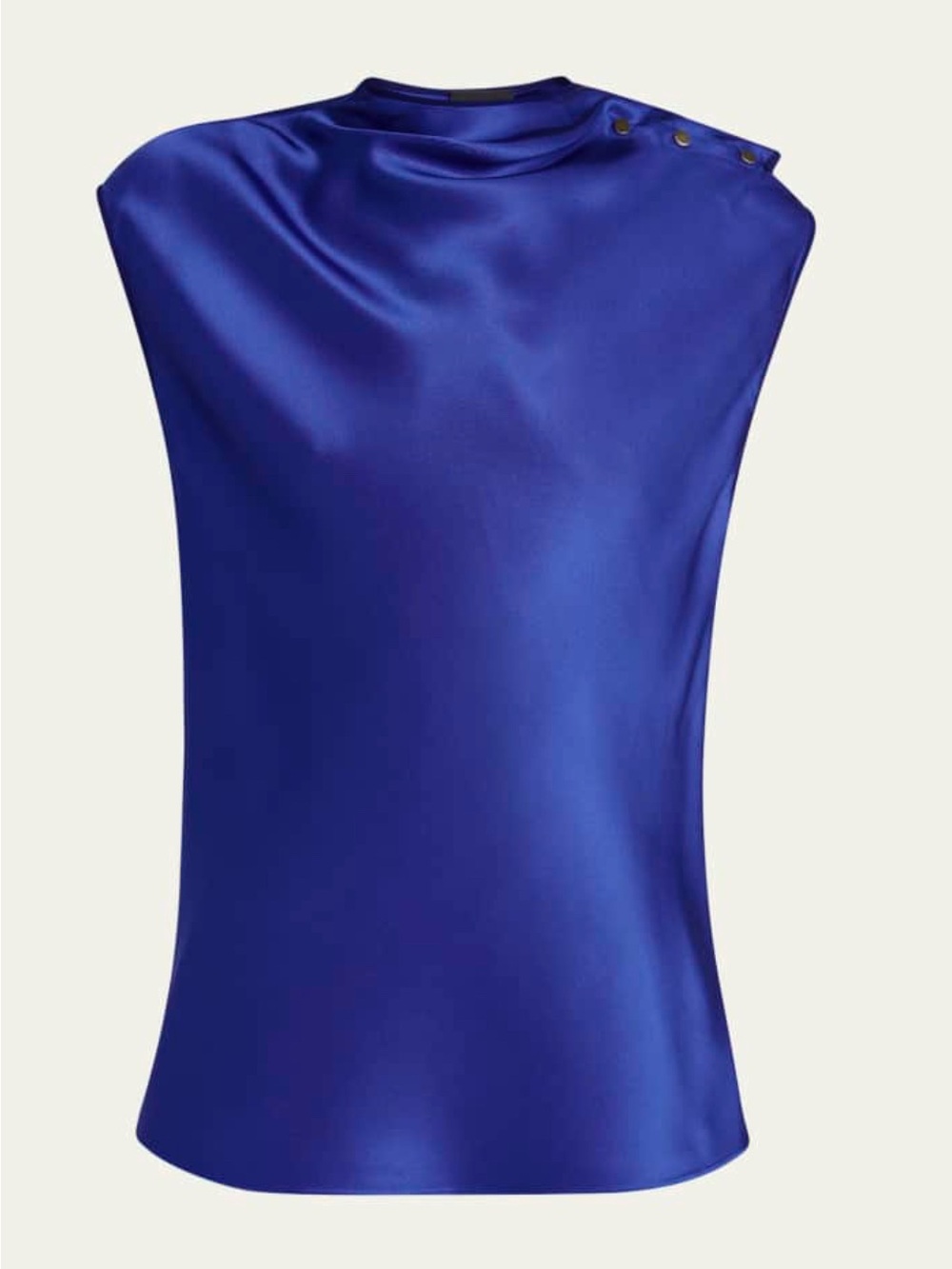 Giorgio Armani Sleeveless Mock-Neck Tank in Cobalt Blue